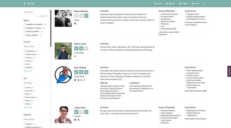 EA Hub profiles image